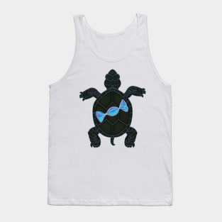 Black Turtle and Blue Candy Tank Top